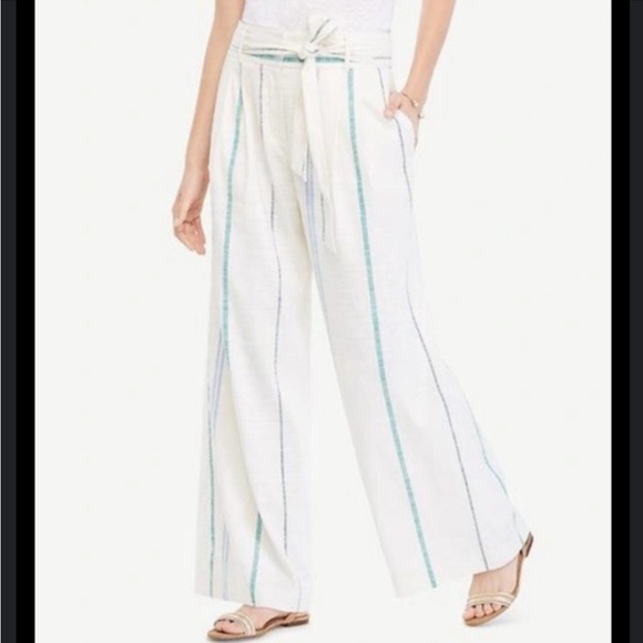 Ann Taylor Wide Leg Linen Trouser - Picture 1 of 7